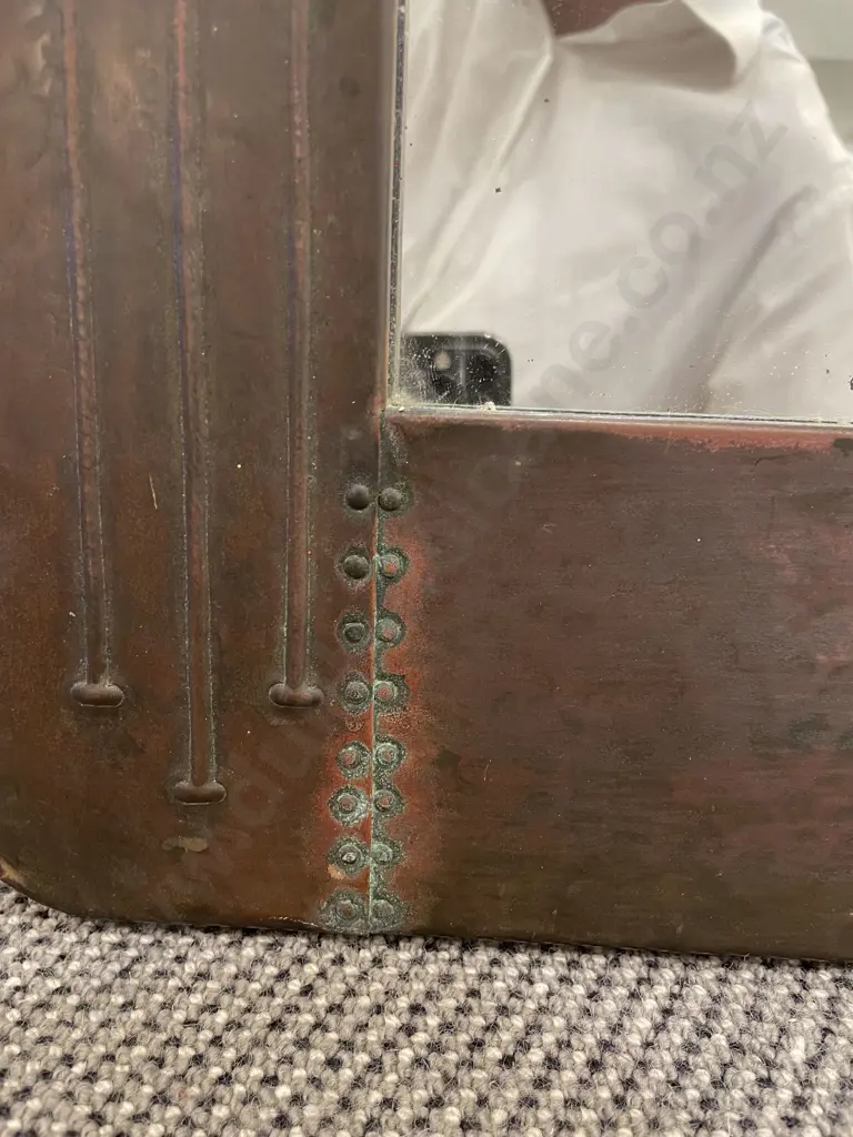 Arts & Crafts Copper Mirror Probably For Liberty & Co Image 1++