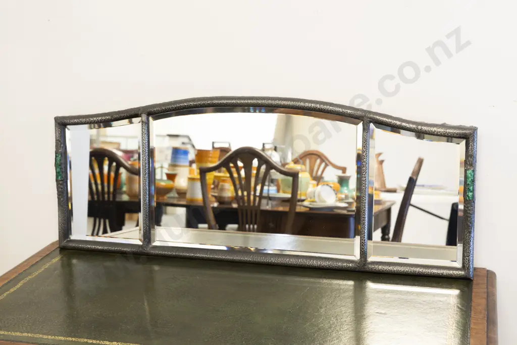 Arts & Crafts Pewter Framed Mirror Image 1++
