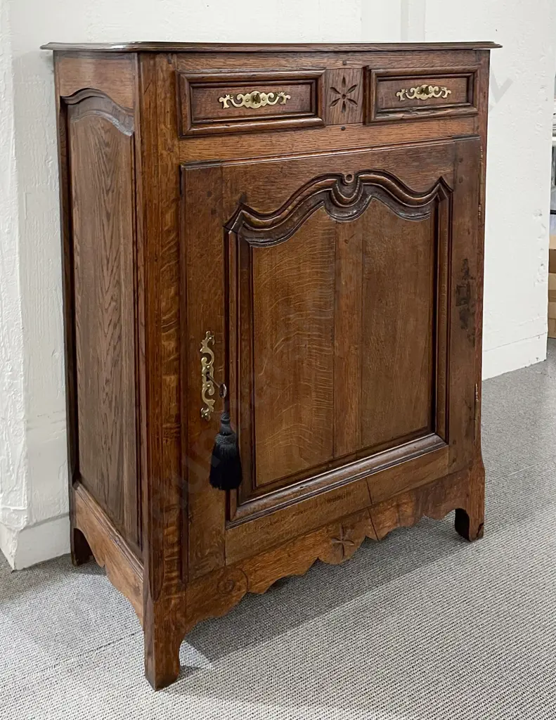 Small C19th French Oak Side Cabinet Image 1++