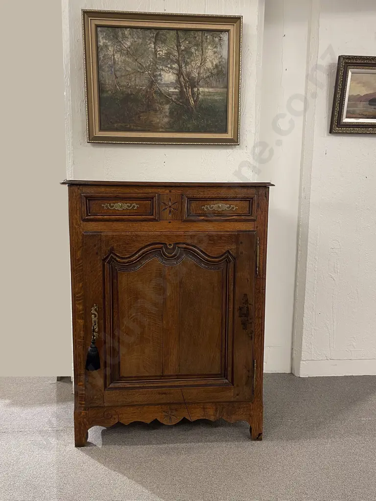 Small C19th French Oak Side Cabinet Image 1++