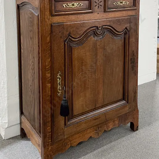 Small C19th French Oak Side Cabinet