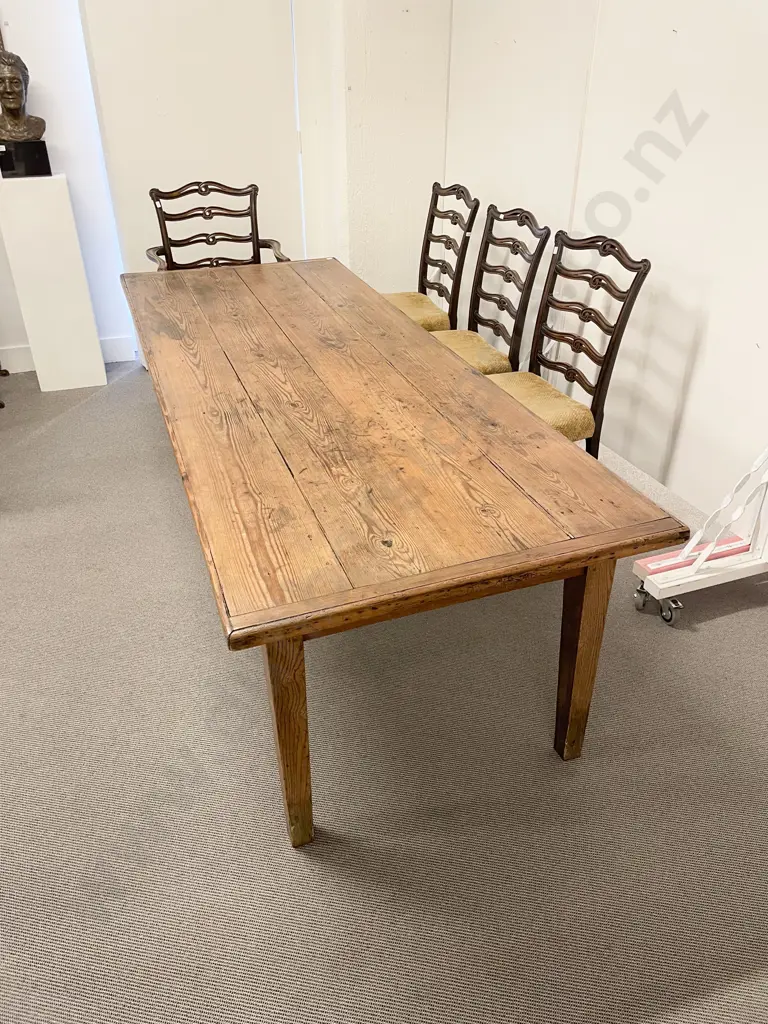 C19th Pine Farmhouse Dining Table Image 1++