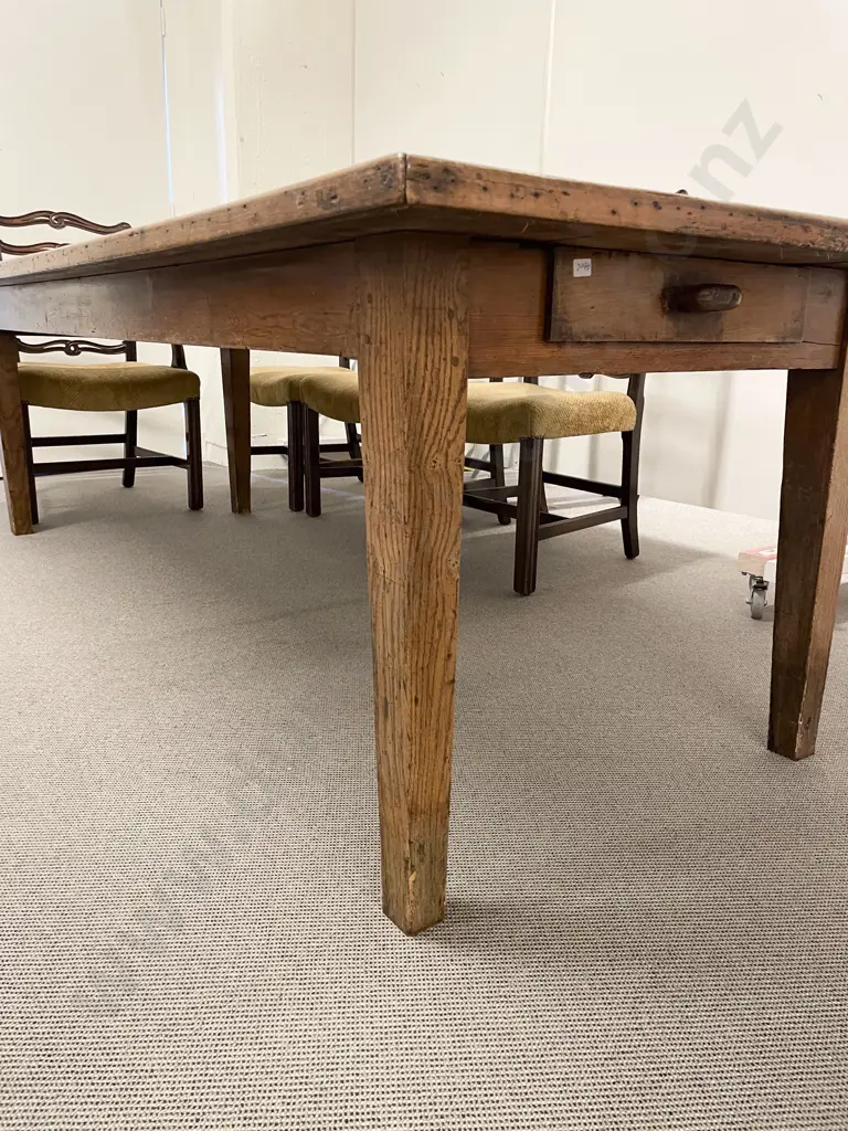 C19th Pine Farmhouse Dining Table Image 1++