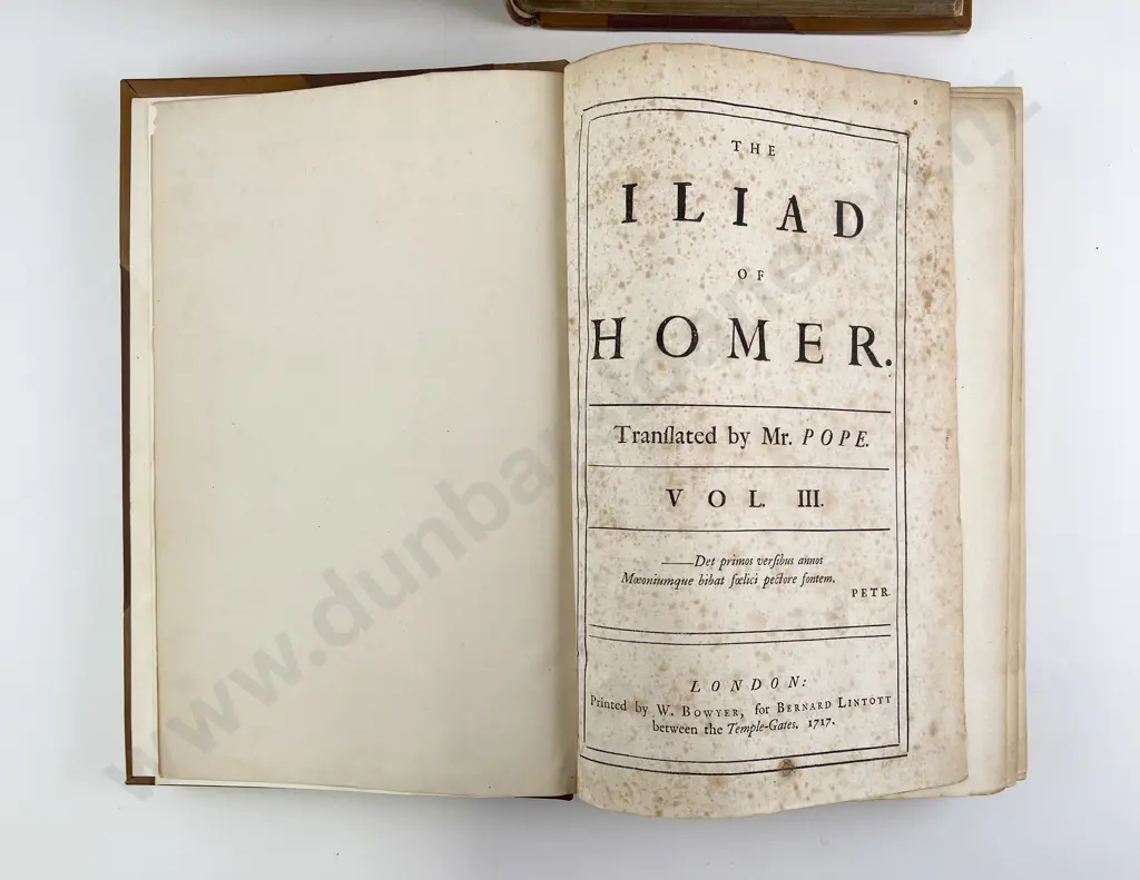 Pope Alexander (Trans) The Illiad of Homer (Vols 3 Image 1++