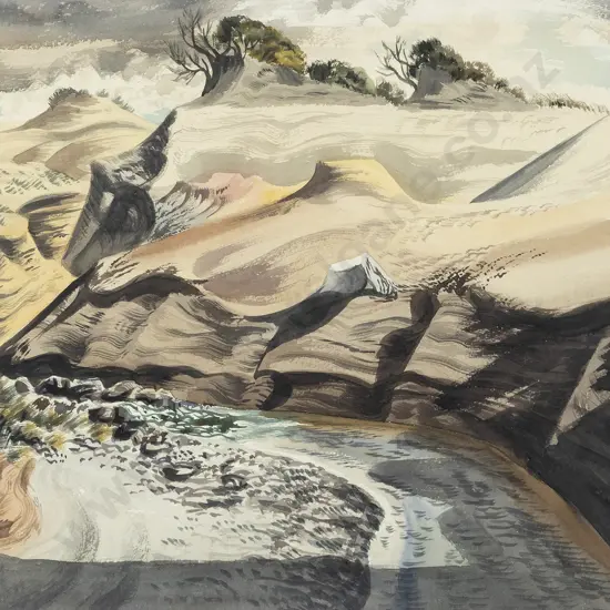 E Mervyn Taylor (1906 - 1964) - Rangipo Desert Waikato Stream