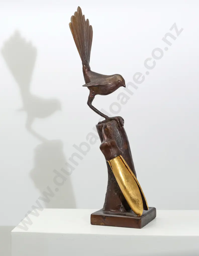 Paul Dibble  (1943 - 2023) - Fantail With Kowhai (2019) Image 1++