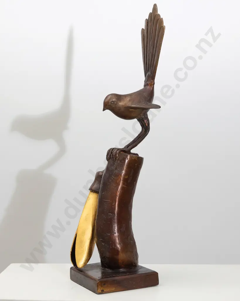 Paul Dibble  (1943 - 2023) - Fantail With Kowhai (2019) Image 1++