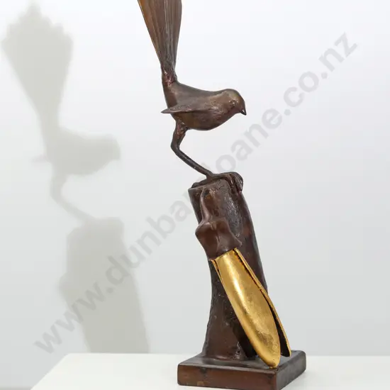 Paul Dibble  (1943 - 2023) - Fantail With Kowhai (2019)