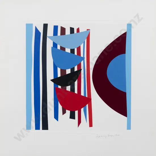 Sir Terry Frost (British 1915 - 2003) - Blue Red Black Vertical Rhythm