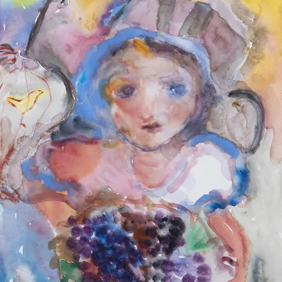 Jane Evans (1946 - 2012) - Child With Grapes