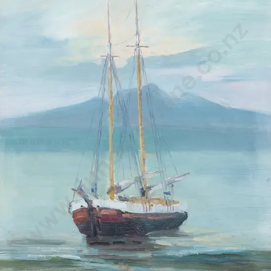 Edward Fristrom (1864 - 1950) - Ship in Auckland Harbour