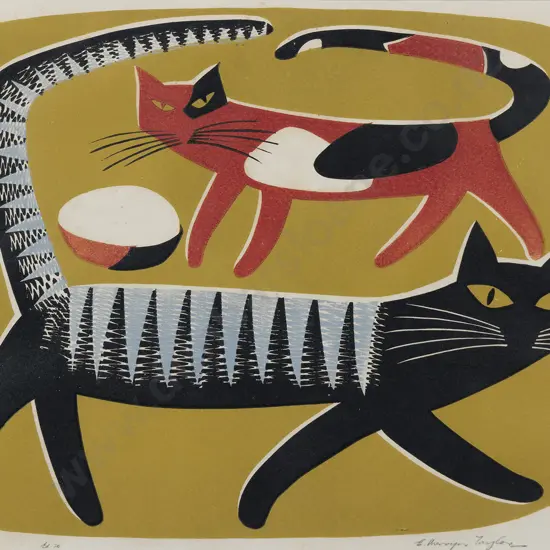 E Mervyn Taylor (1906 - 1964) - Cats