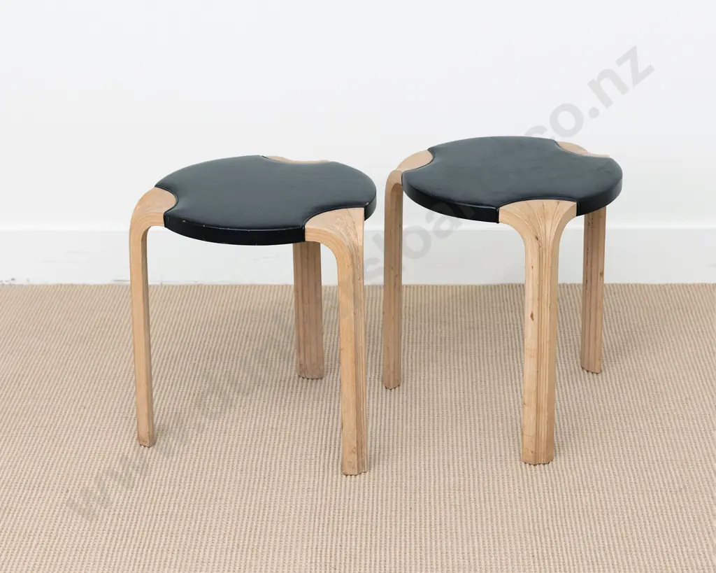 Two Alvar Aalto Model X602 Stools Image 1++