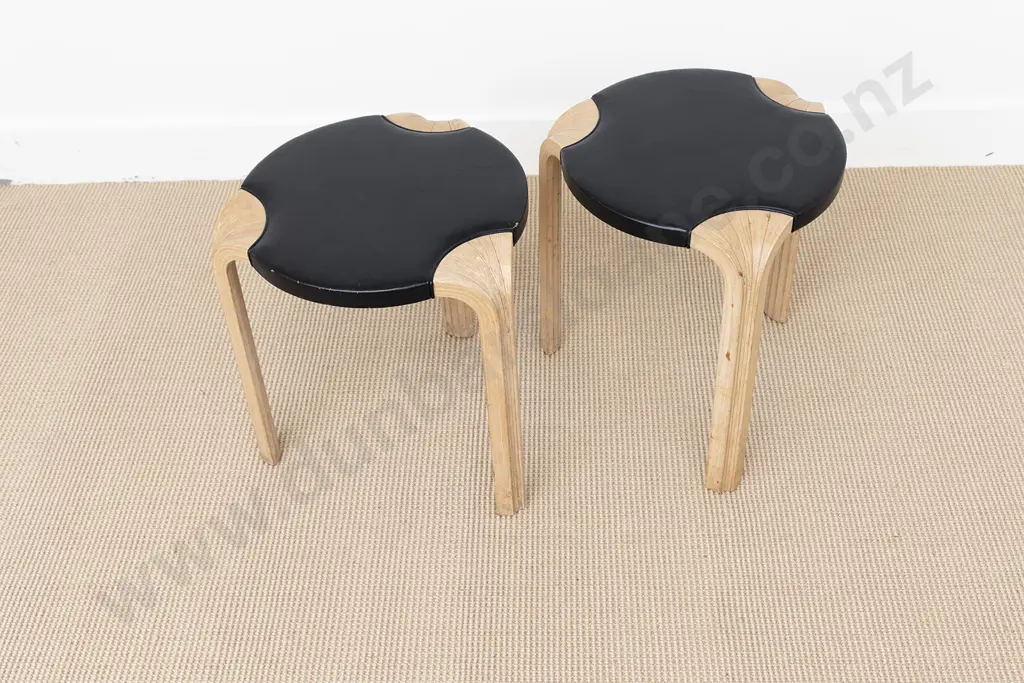 Two Alvar Aalto Model X602 Stools Image 1++