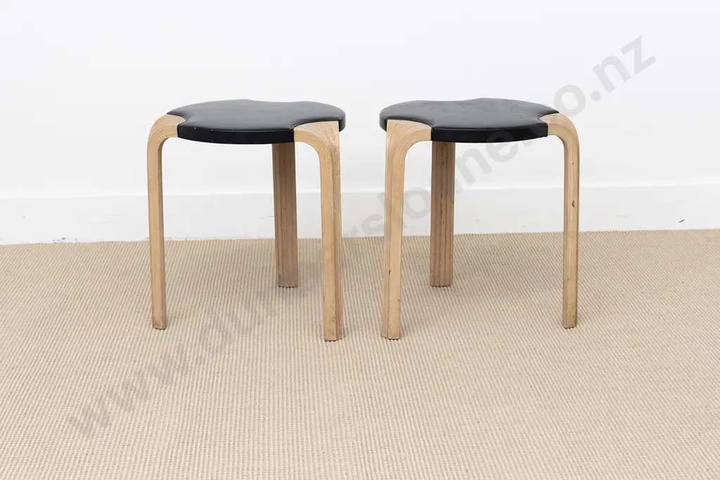Two Alvar Aalto Model X602 Stools Image 1++