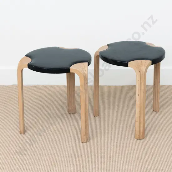 Two Alvar Aalto Model X602 Stools