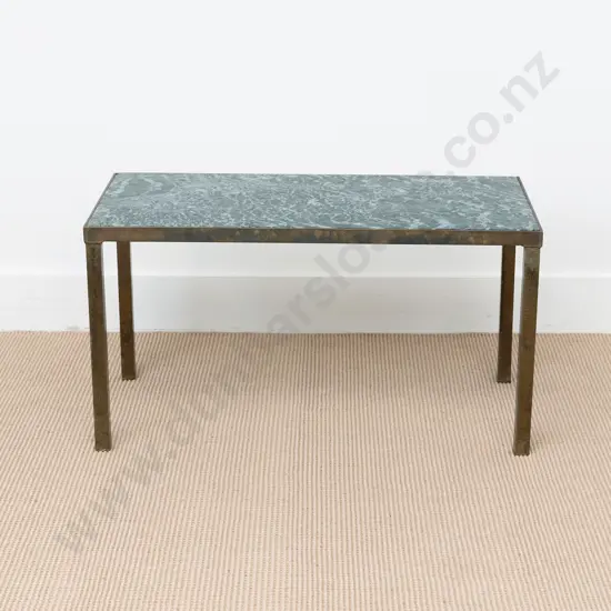 Florence Knoll Serpentine & Brass Coffee Table