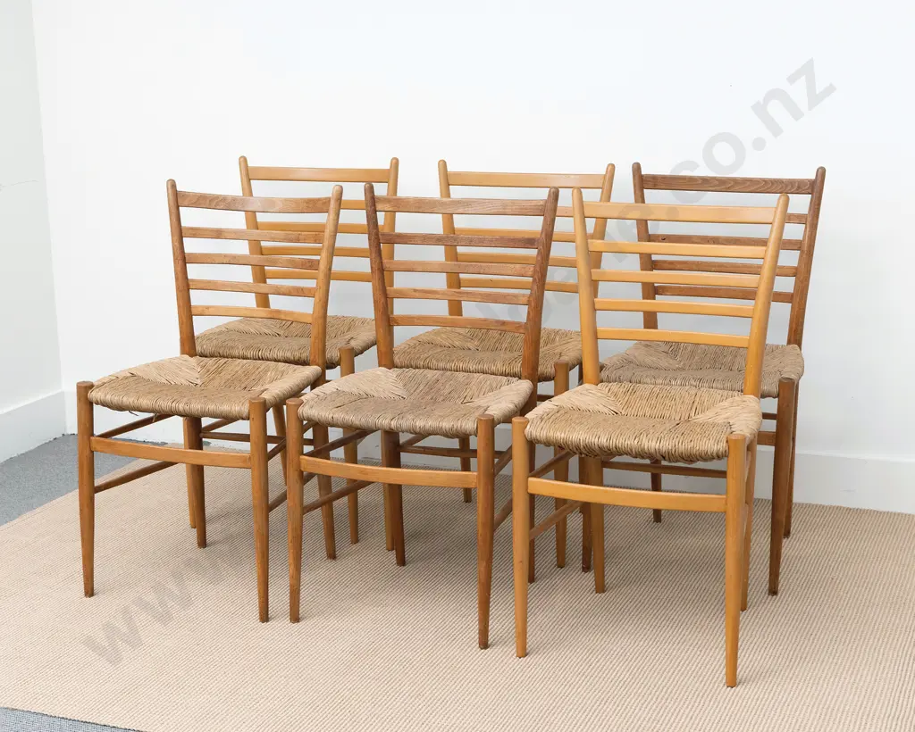 Ernst Plishke Circular Extension Dining Table & Six Chairs Image 1++