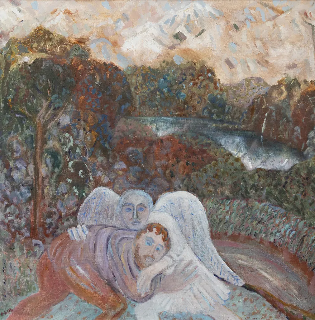 Janet Paul (1919 - 2004) - Jacob Wrestling With His Angel Okarito 1997 Image 1++