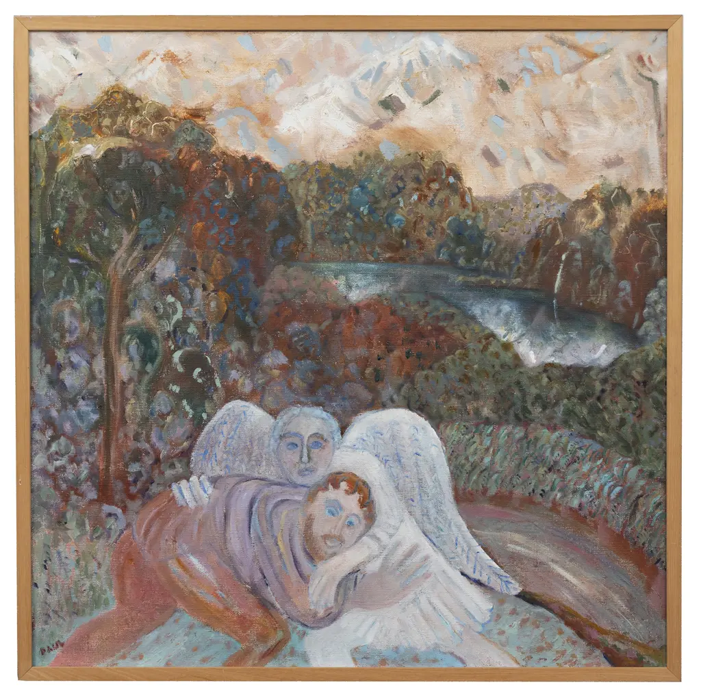 Janet Paul (1919 - 2004) - Jacob Wrestling With His Angel Okarito 1997 Image 1++