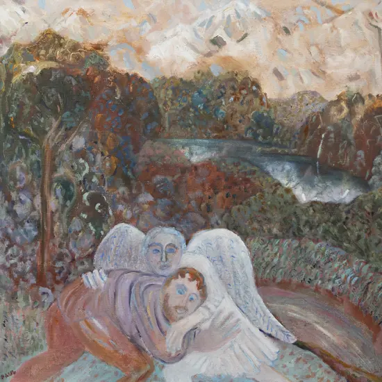Janet Paul (1919 - 2004) - Jacob Wrestling With His Angel Okarito 1997