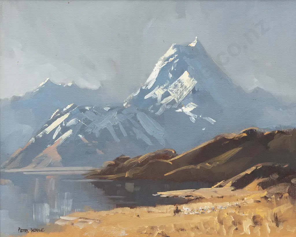 Peter Beadle (1933 - 2021) - Mt Cook & Lake Pukaki After Rain Image 1++