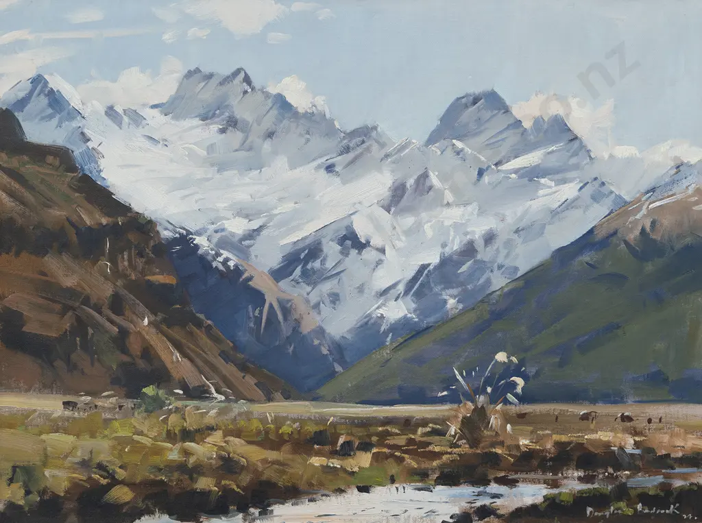 Douglas Badcock (1922 - 2009) - Monday Matukituki Valley Mt Avalanche Image 1++