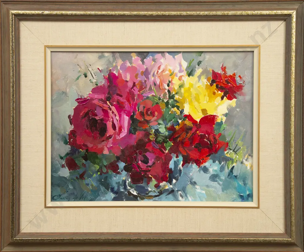 Gaston De Vel (1924 - 2010) - Red Roses Image 1++