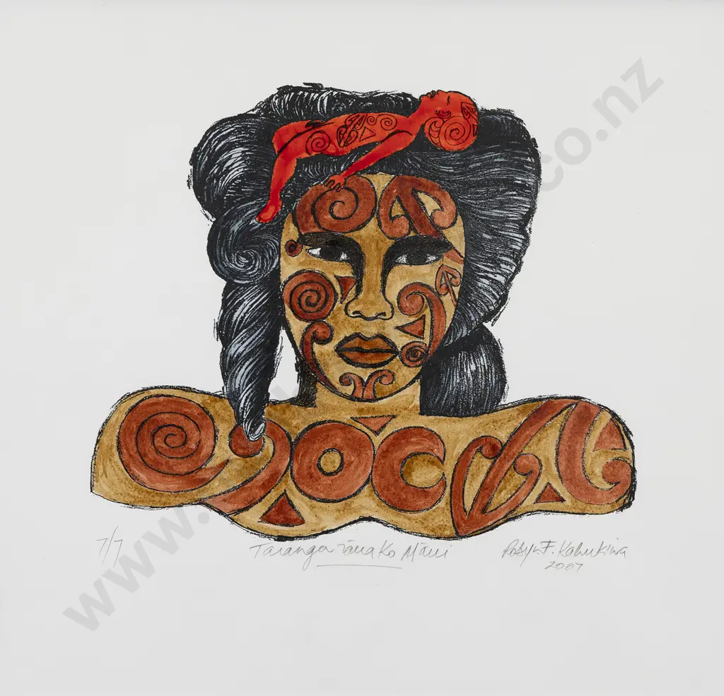 Robyn Kahukiwa (b 1938) - Taianga Rāua Ko Māui Image 1++