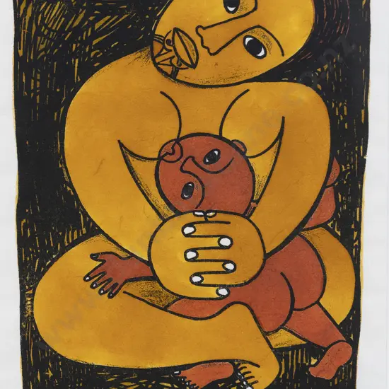 Robyn Kahukiwa (b 1938) - Te Keka me Te Tamaiti