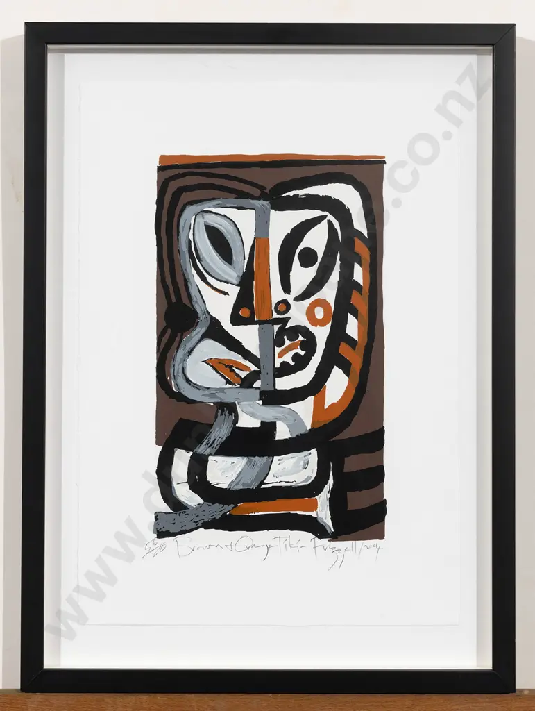 Dick Frizzell (b 1943) - Brown & Orange Tiki Image 1++