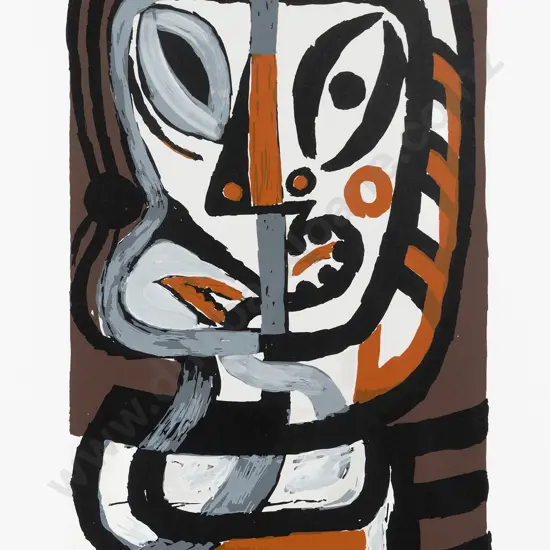 Dick Frizzell (b 1943) - Brown & Orange Tiki