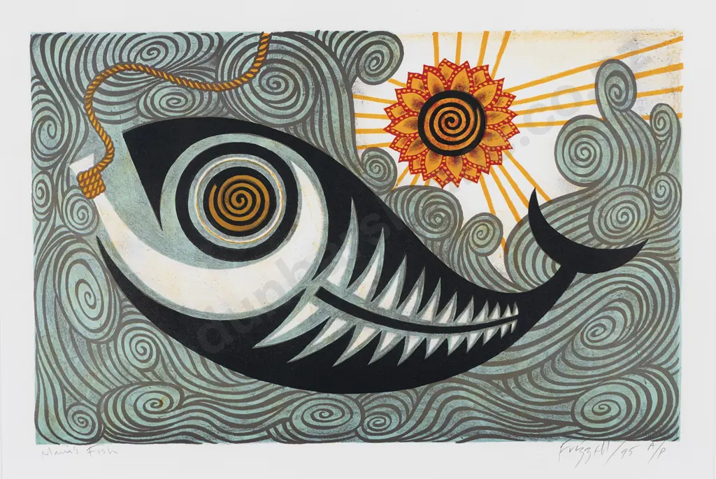 Dick Frizzell (b 1943) - Maui's Fish Image 1++