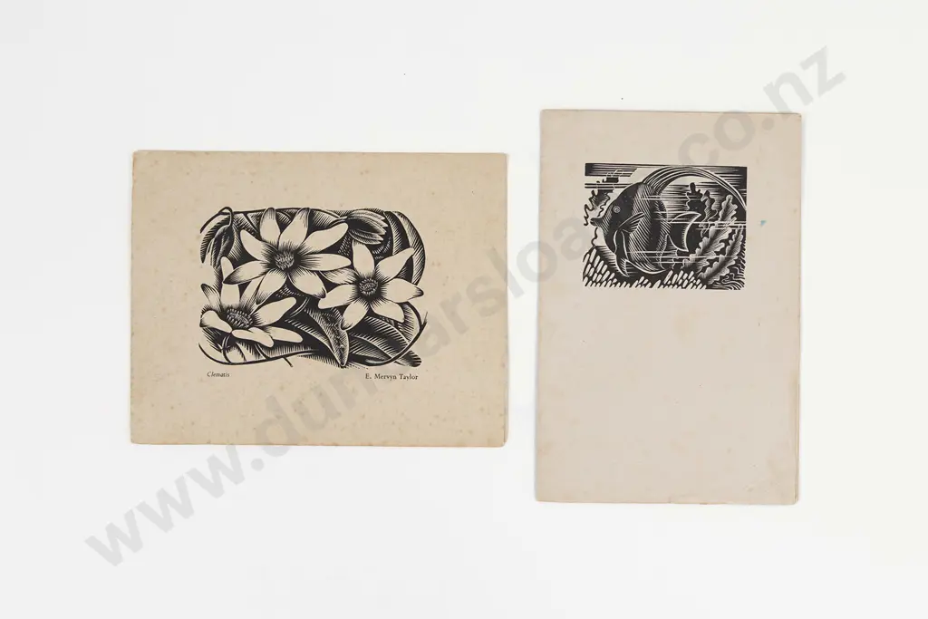 E Mervyn Taylor (1906 - 1964) - Two Xmas Cards Image 1++