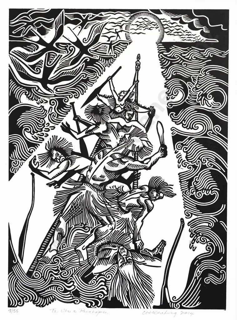Cliff Whiting (1936 - 2017) - Te Utu O Ruatapu Image 1++