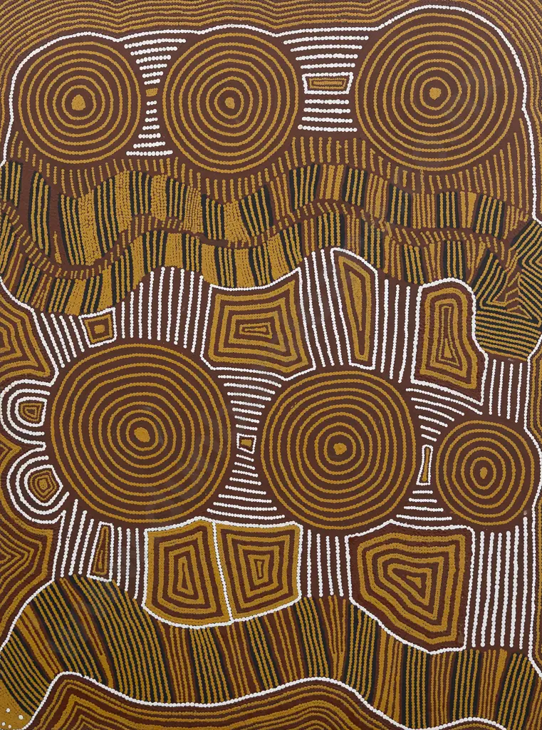 Anatjari Tjampitjinpa (1927 - 1999) - The Snake Dreaming Image 1++