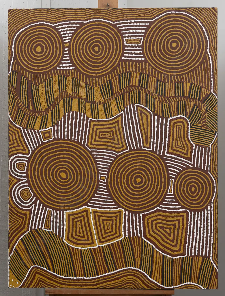 Anatjari Tjampitjinpa (1927 - 1999) - The Snake Dreaming Image 1++