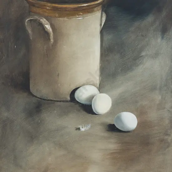 David John (b 1945) - Still Life With Eggs