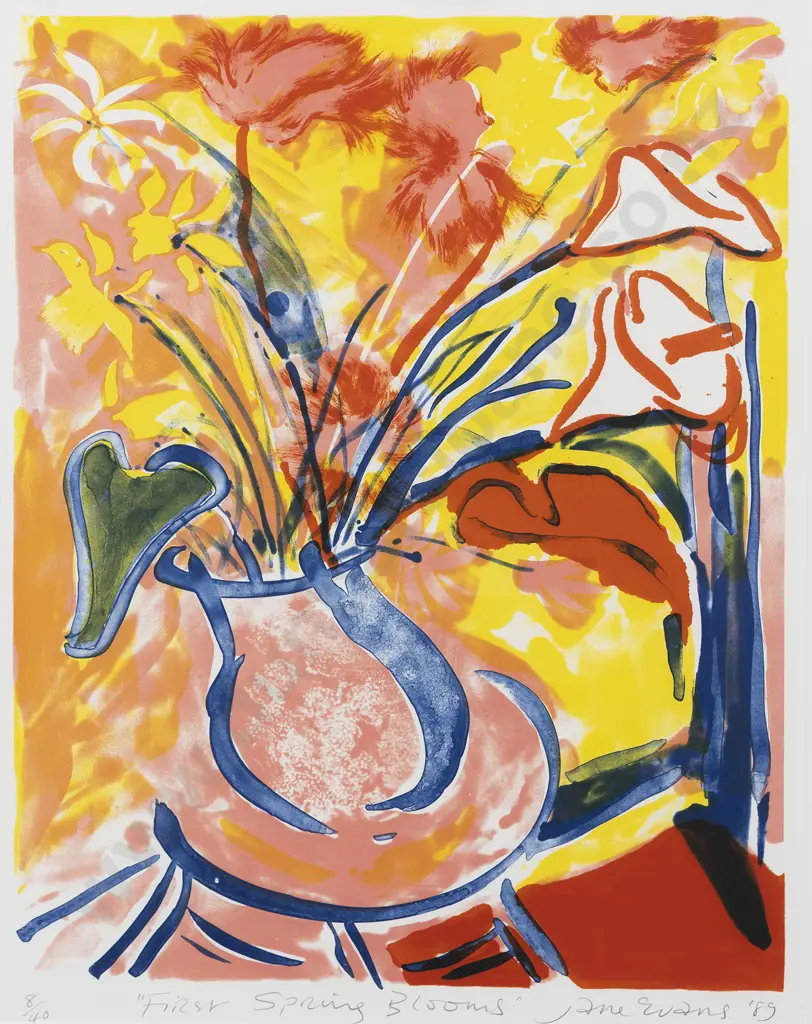 Jane Evans (1946 - 2012) - First Spring Blooms Image 1++