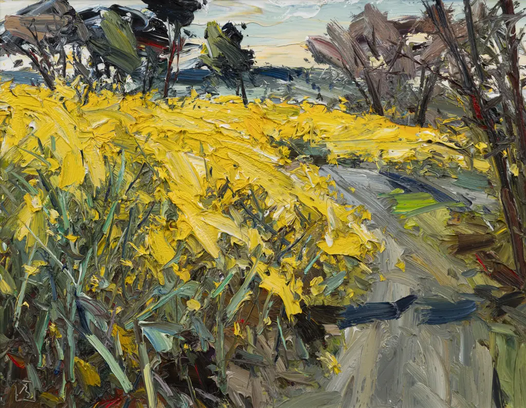 John Badcock (b 1952) - Kale Fields Geraldine Flat Image 1++