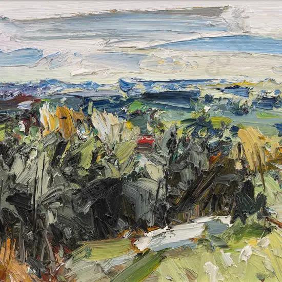 John Badcock (b 1952) - Looking East From Studio