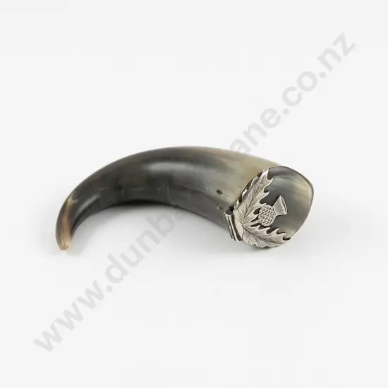 A Victorian Scottish Horn Snuff Mull