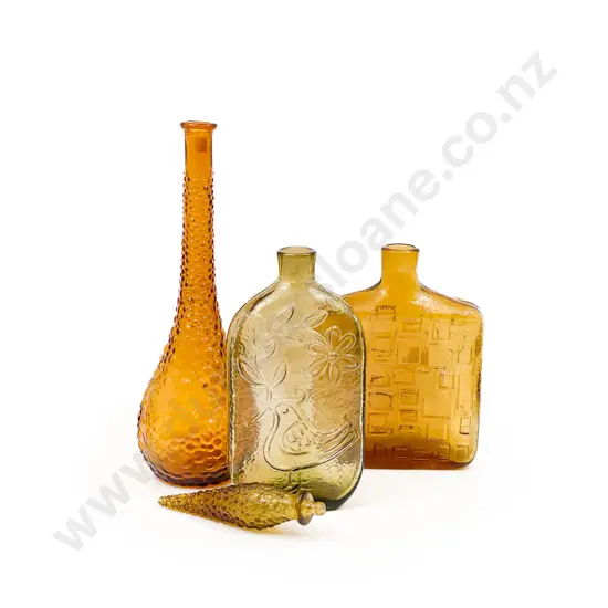 Three Vintage Glass Bottles