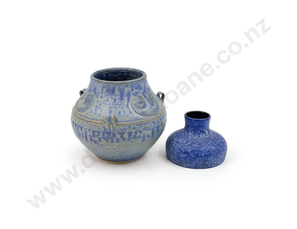 Two NZ Studio Pottery Vases Image 1++