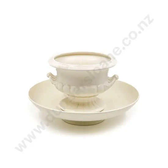 Crown Lynn Pedestal Bowl (rim chip) together with Crown Lynn Vase