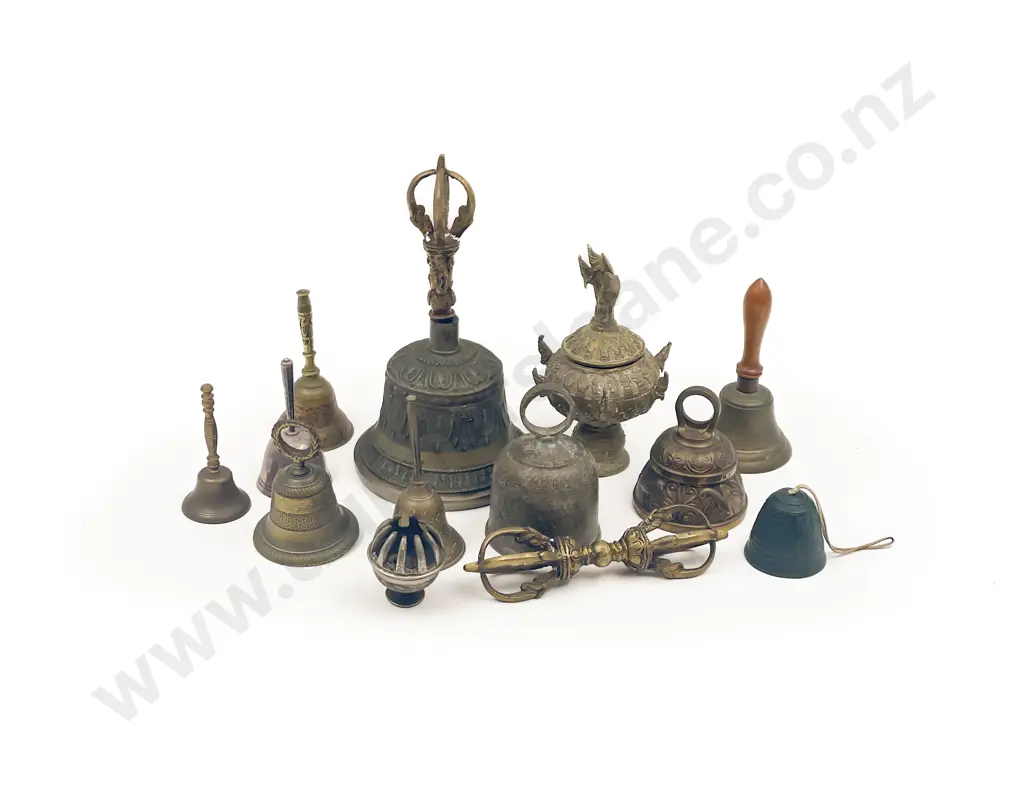 Tibetan Bell and Other together with Assorted Bells Image 1++