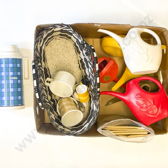 Qty of Assorted Vintage Plastic Watering Cans Etc.