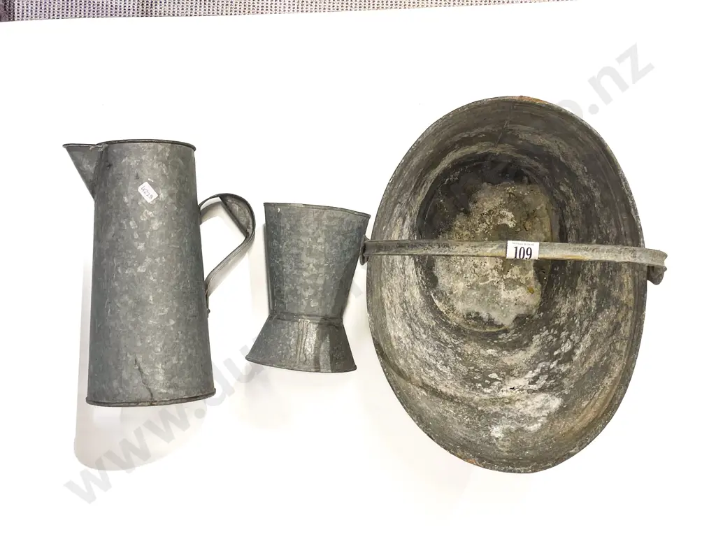 Vintage Bucket with Watering Jug and Plant Pot Image 1++