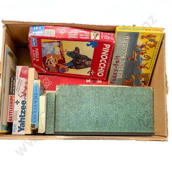 Box Qty of Assorted Vintage Board Games and Puzzles etc.
