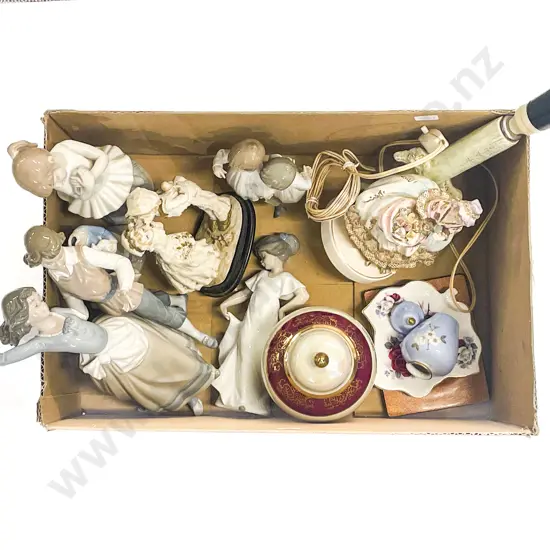 Two Boxes incl Fancy China Figures